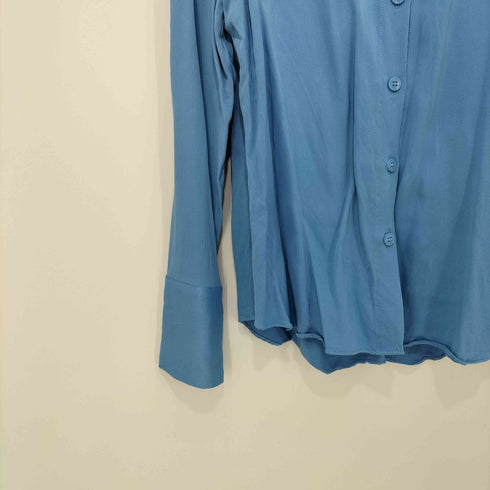 ザラ ZARA レーヨン100 サテン L/S シャツ レディース import:L