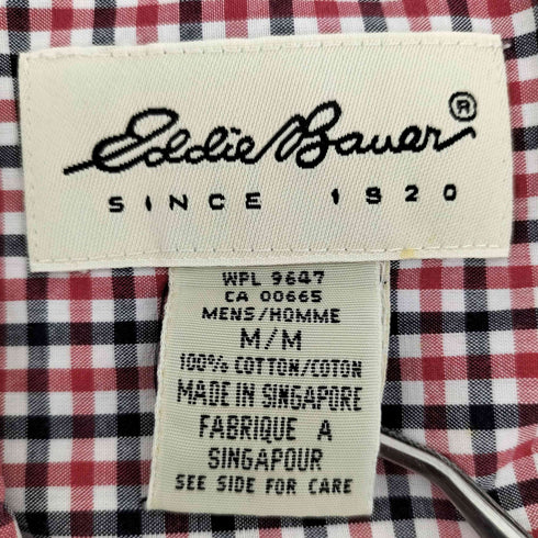 エディーバウアー Eddie Bauer 90S 白タグ ギンガムチェック L/S B.D シャツ メンズ import:M