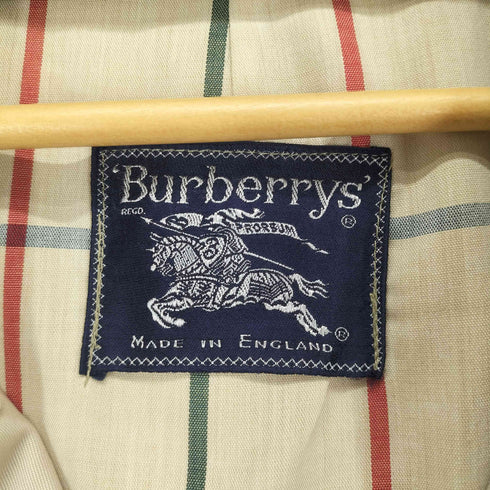 バーバリーズ BURBERRYS MADE IN ENGLAND 裏地チェック比翼ステンカラーコート メンズ