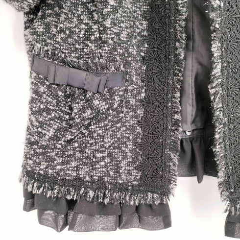 アクシーズファム axes femme ノーカラーツイードジャケット レディース JPN:M