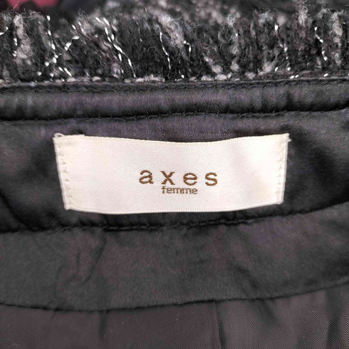 アクシーズファム axes femme ノーカラーツイードジャケット レディース JPN:M