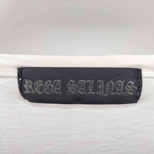 REGA SALINAS 英字プリント ラインストーン スカル レイヤード ヘンリーネック カットソー Y2K メンズ JPN:L