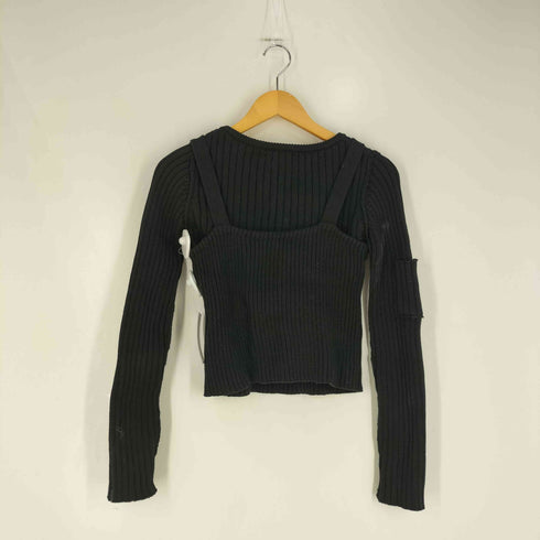マウジー moussy 23AW ZIP UP RIB CD & TANK ジップアップ リブ カーディガン & タンクトップ アンサンブル レディース FREE