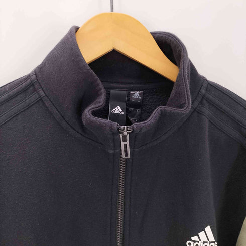 アディダス adidas パフォーマンス ロゴ スウェット地 バイカラー 3ライン フルジップ ジャケット ジャージ メンズ JPN:M