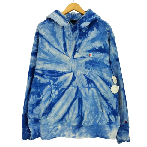 チャンピオン Champion REVERSE WEAVE 00s タイダイ柄 ロゴ刺繍 プルオーバーパーカー メンズ import:XL