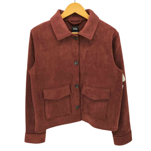 ザラ ZARA FAUX SUEDE JACKET フェイク スエード ジャケット レディース import:L