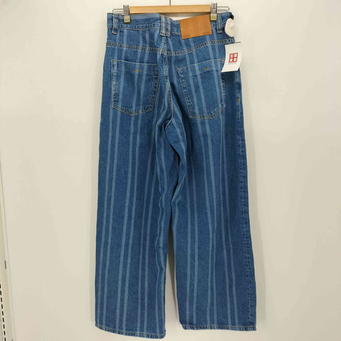 ザラ ZARA RELAXED FIT STRIPED Denim PANTS リラックス フィット ストライプ デニム パンツ レディース 38