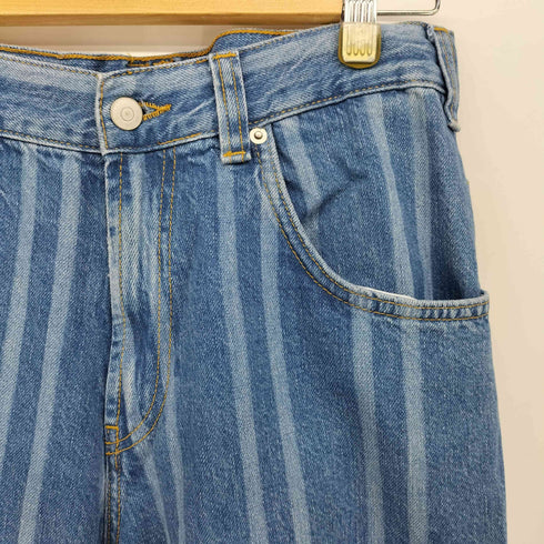 ザラ ZARA RELAXED FIT STRIPED Denim PANTS リラックス フィット ストライプ デニム パンツ レディース 38