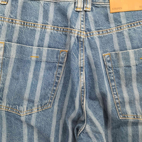 ザラ ZARA RELAXED FIT STRIPED Denim PANTS リラックス フィット ストライプ デニム パンツ レディース 38