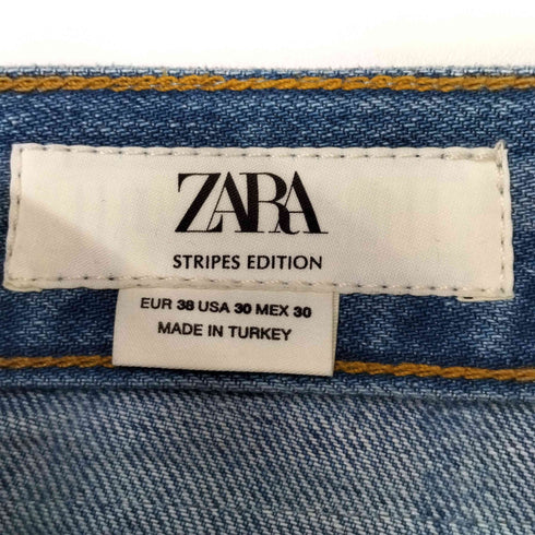 ザラ ZARA RELAXED FIT STRIPED Denim PANTS リラックス フィット ストライプ デニム パンツ レディース 38