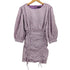 ザラ ZARA MINI GINGHAM CHECK DRESS PUFF SLEEVES LIGHT MAUVE ミニ ワンピース レディース import:M