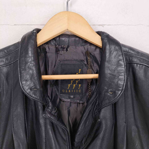 JINDO real leather リアルレザー比翼ハーフコート レディース 13