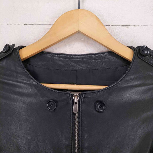 スタニングルアー Stunning Lure lamb leather ラムレザーダブルジップノーカラーコート レディース 36