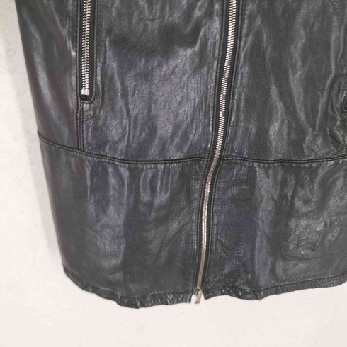 スタニングルアー Stunning Lure lamb leather ラムレザーダブルジップノーカラーコート レディース 36
