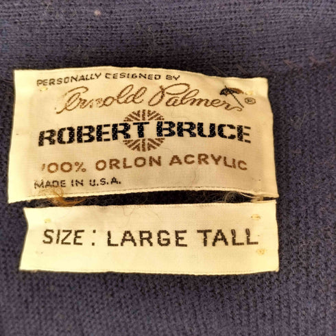 ロバートブルース ROBERT BRUCE 60-70s USA製 アクリルニットカーディガン メンズ LARGE TALL