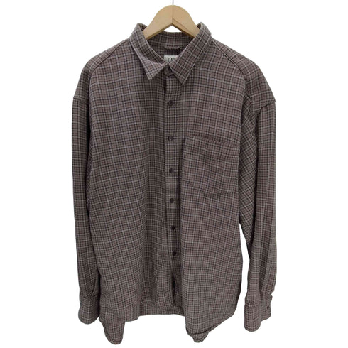 ギャップ Gap 90S 白タグ コットン レーヨン L/S チェック シャツ メンズ import:XL