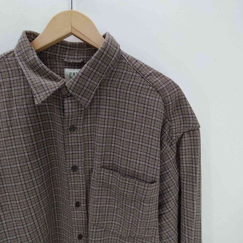 ギャップ Gap 90S 白タグ コットン レーヨン L/S チェック シャツ メンズ import:XL