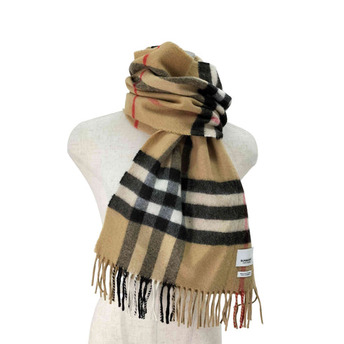 バーバリー BURBERRY GIANT CHECK ジャイアントチェック カシミヤ100% マフラー ノバチェック レディース 168×30