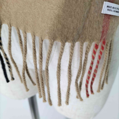 バーバリー BURBERRY GIANT CHECK ジャイアントチェック カシミヤ100% マフラー ノバチェック レディース 168×30