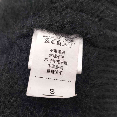 シャギー ニット ジップアップ スタンドネック ブルゾン ジャケット レディース S
