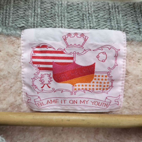 カールヘルム Karl Helmut ロゴ編み切り替えカーディガン レディース