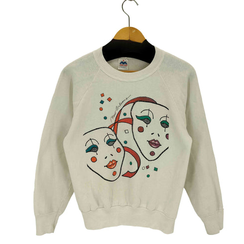 ミラー MILLER 90s USA製 two face プリントラグランスウェットシャツ レディース JPN:M