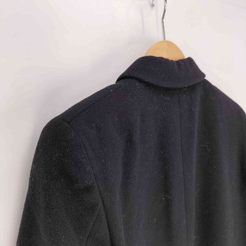 シーケーカルバンクライン ck Calvin Klein 比翼ウールステンカラーコート レディース US:6