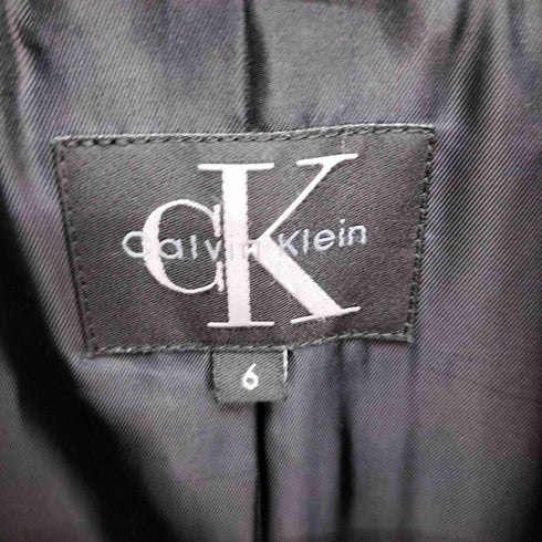 シーケーカルバンクライン ck Calvin Klein 比翼ウールステンカラーコート レディース US:6