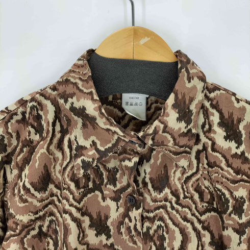 アニエスベー agnes b. PARIS 90-00s フランス製 総柄L/Sシャツ レディース