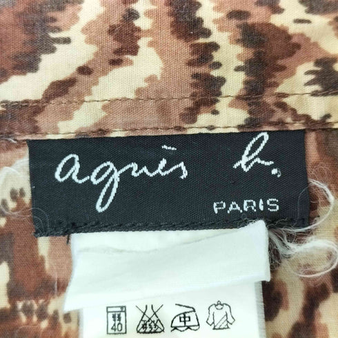 アニエスベー agnes b. PARIS 90-00s フランス製 総柄L/Sシャツ レディース