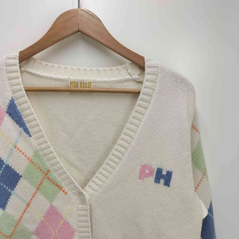 ピンクハウス PINK HOUSE アーガイル柄カーディガン レディース