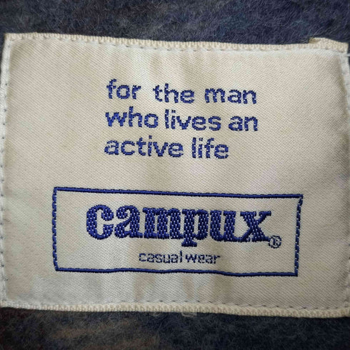 campux 裏ボアチェックウールシャツジャケット メンズ
