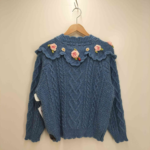ピンクハウス PINK HOUSE Berry Roseモチーフ付きヨーク編みニットカーディガン レディース
