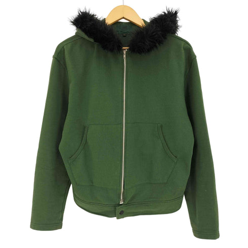 ジュニアゴルチェ JUNIOR GAULTIER 90-00s archive fur Zip-up hoodie 裏地パイル フェイクファージップアップ フーディー 短丈 メンズ 48