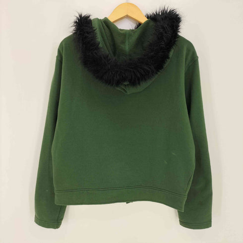 ジュニアゴルチェ JUNIOR GAULTIER 90-00s archive fur Zip-up hoodie 裏地パイル フェイクファージップアップ フーディー 短丈 メンズ 48