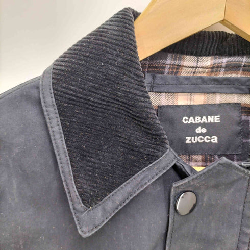カバンドズッカ CABANE de ZUCCa オイルドコットンショートコート 襟コーデュロイワークジャケット メンズ JPN:M