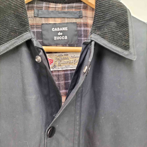 カバンドズッカ CABANE de ZUCCa オイルドコットンショートコート 襟コーデュロイワークジャケット メンズ JPN:M