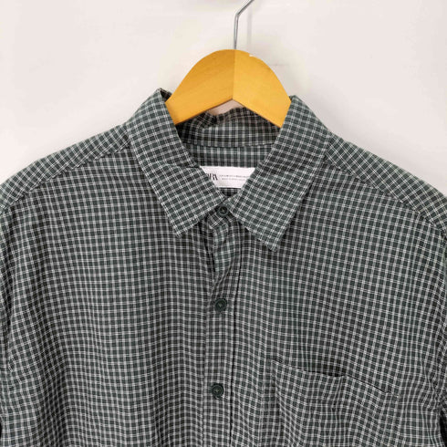 ザラ ZARA 短丈 ボックス 半袖 チェックシャツ メンズ S-M