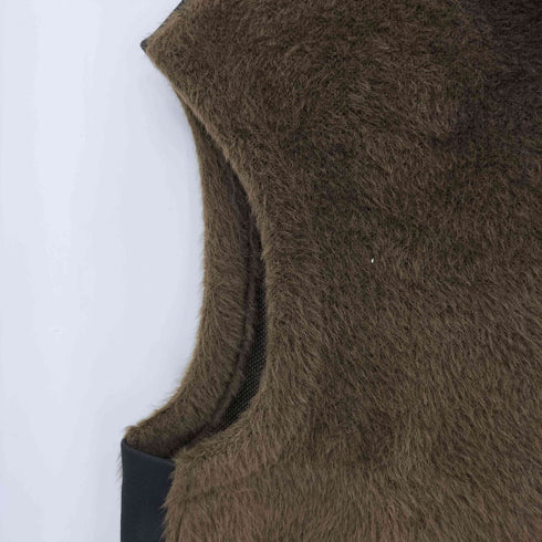 エムズブラック ms braque TAPED-SIDE SHORT LENGTH PULLOVER GILET ニットベスト メンズ ML