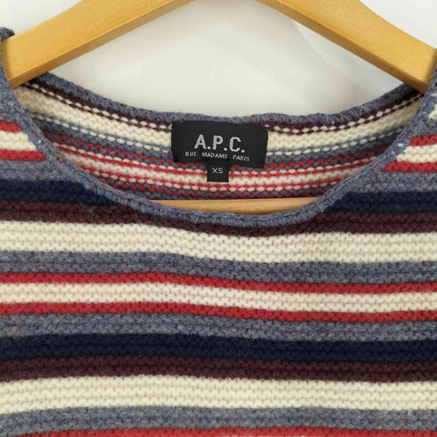 アーペーセー A.P.C. メリノウール100% ボーダー ボートネック ニット レディース import:XS