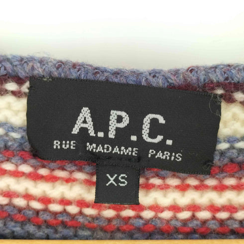 アーペーセー A.P.C. メリノウール100% ボーダー ボートネック ニット レディース import:XS