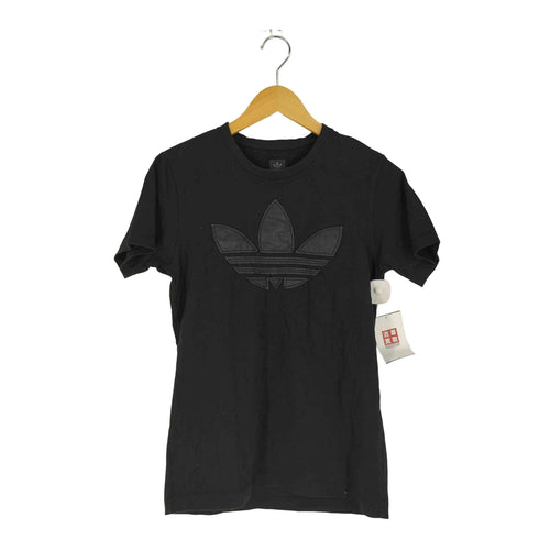 アディダスオリジナルス adidas Originals 10S フェイクレザー トレフォイルロゴ Tシャツ レディース import:M
