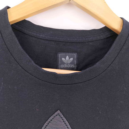 アディダスオリジナルス adidas Originals 10S フェイクレザー トレフォイルロゴ Tシャツ レディース import:M