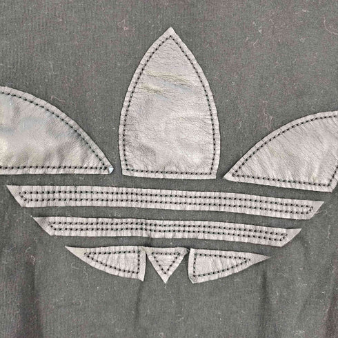 アディダスオリジナルス adidas Originals 10S フェイクレザー トレフォイルロゴ Tシャツ レディース import:M