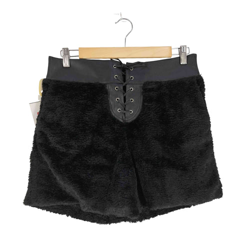 ディーゼルブラックゴールド DIESEL BLACK GOLD イタリア製 フェイクレザー レースアップ エコファー ショートパンツ レディース 40