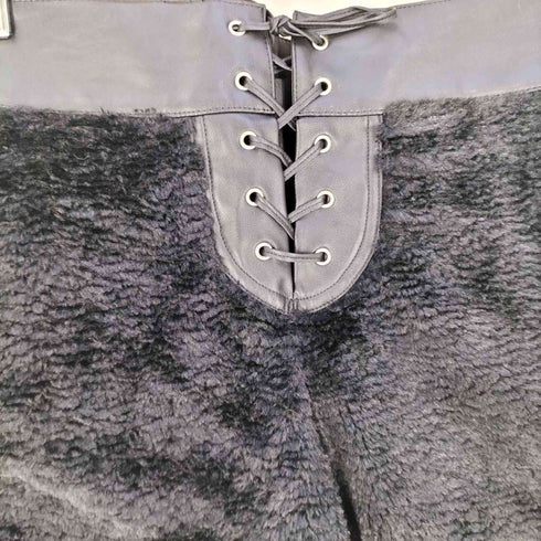 ディーゼルブラックゴールド DIESEL BLACK GOLD イタリア製 フェイクレザー レースアップ エコファー ショートパンツ レディース 40