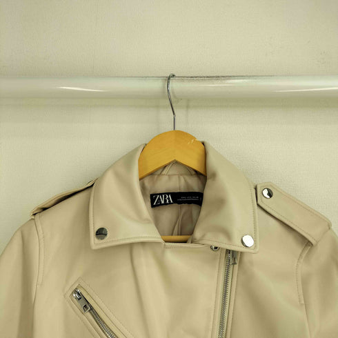 ザラ ZARA フェイクレザー ダブルライダースジャケット レディース import:L