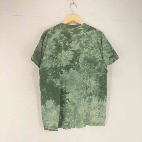 COTTONNET 袖裾シングル タイダイ柄フロント刺繍クルーネックTシャツ メンズ L