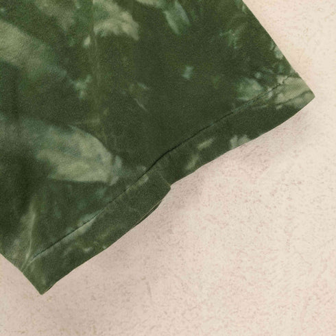 COTTONNET 袖裾シングル タイダイ柄フロント刺繍クルーネックTシャツ メンズ L