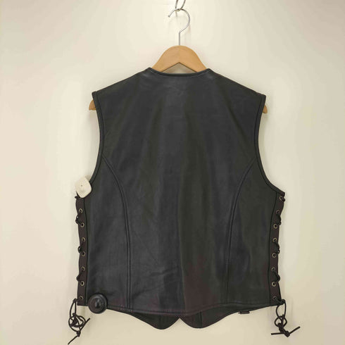 リューグーレザーズ Liugoo Leathers 編み込みレザー ベスト メンズ LL